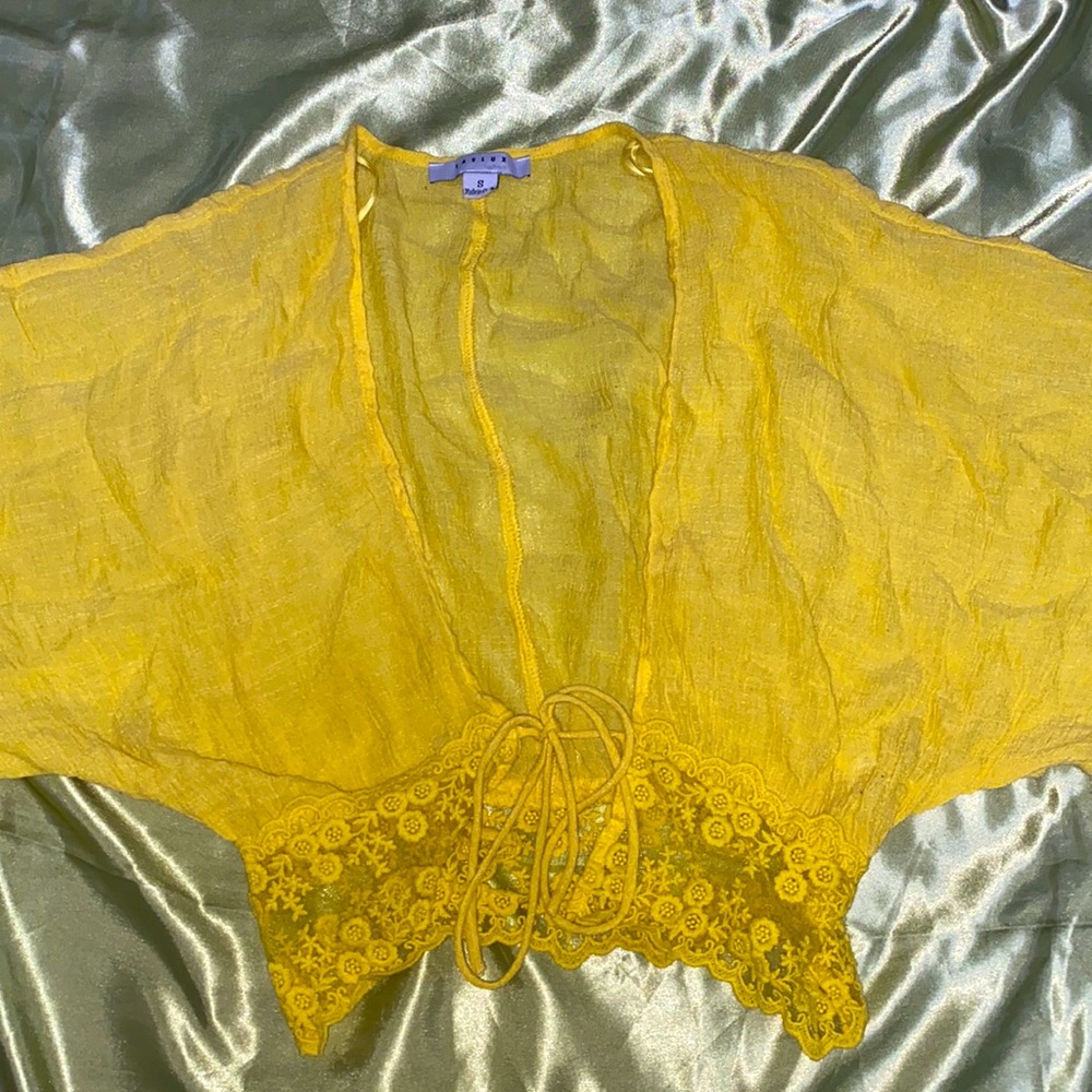 Bright yellow summer beach top/ crop top